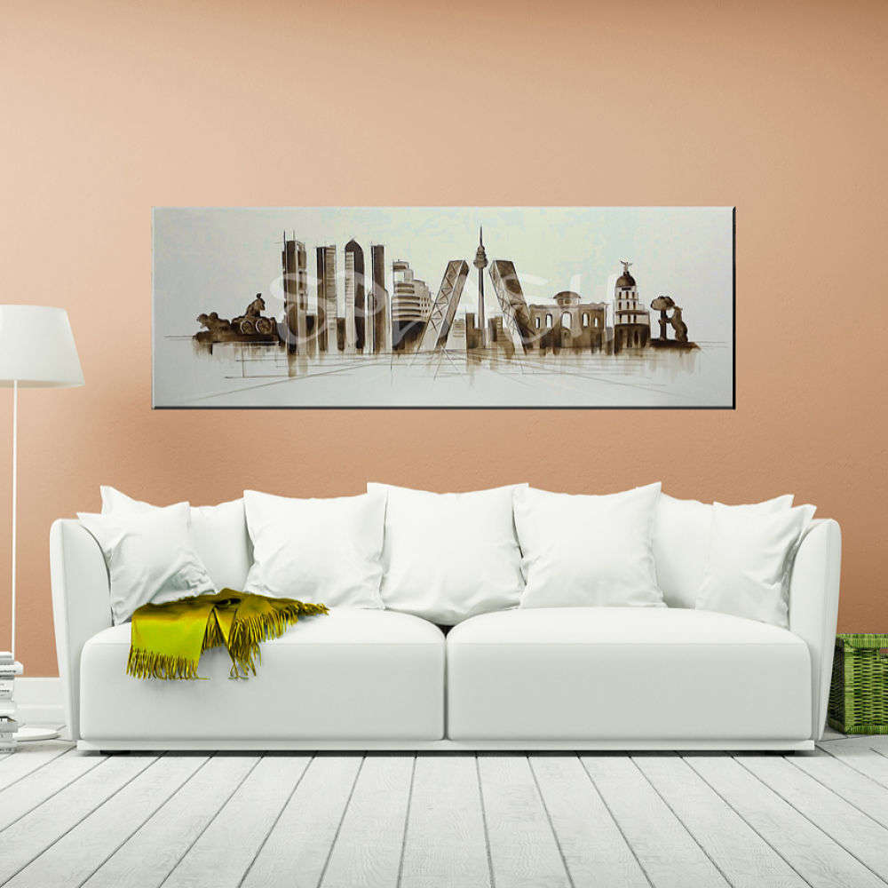 Cuadro Skyline Madrid en tonos sepia