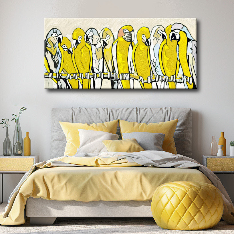 Cuadro Figurativo Loros amarillos