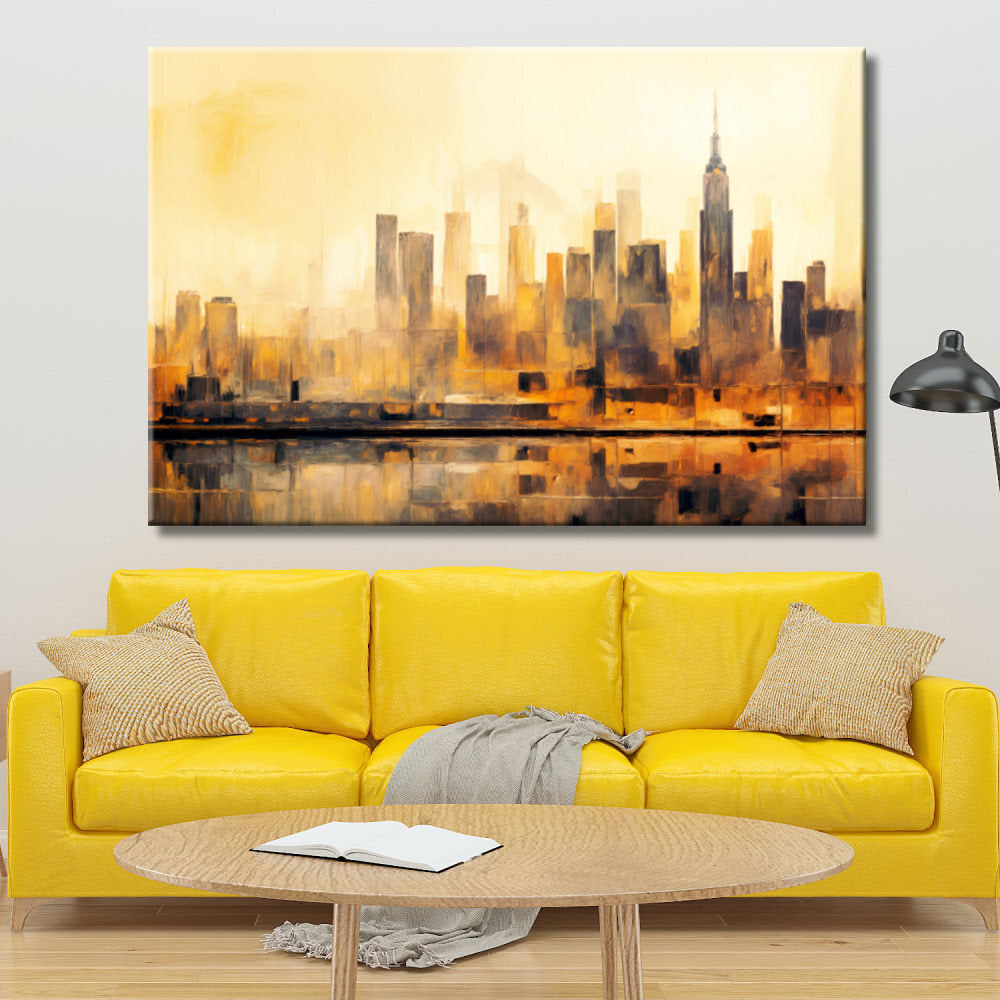 Cuadro Nueva York skyline en amarillo