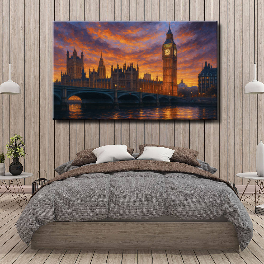 Cuadro de Londres al atardecer
