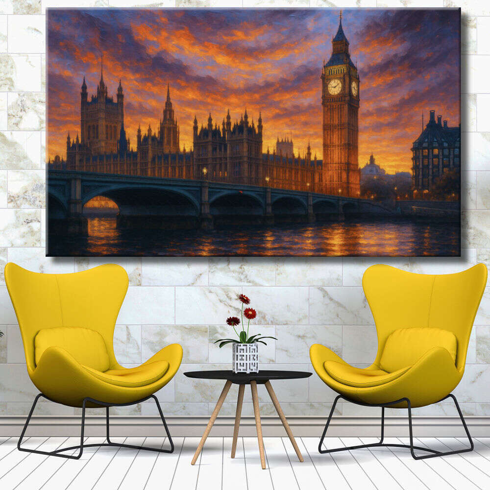Cuadro de Londres al atardecer