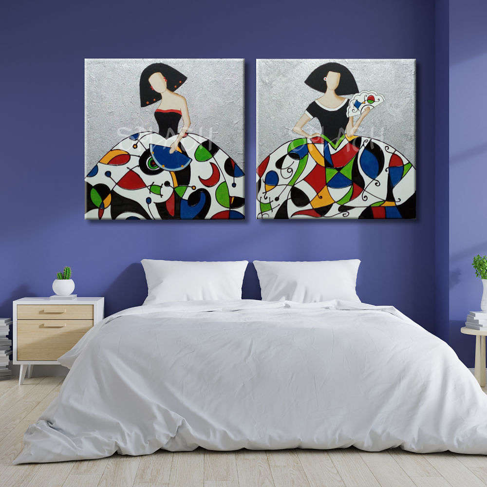 Cuadros de Meninas en pareja coloridos