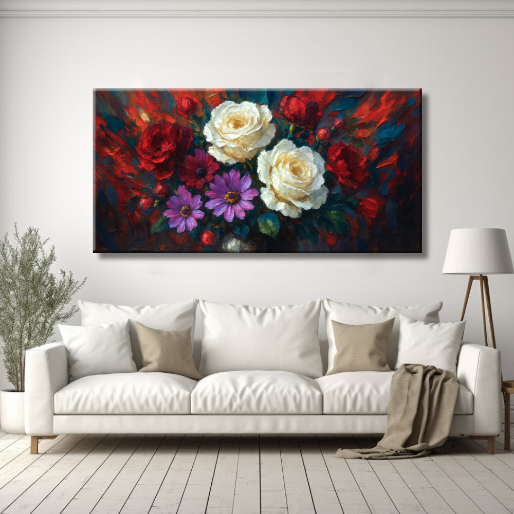 Cuadro de flores ramo de rosas
