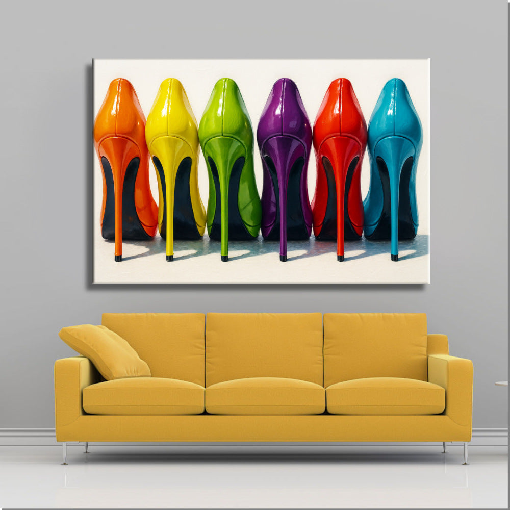 Cuadro de zapatos de tacón de colores