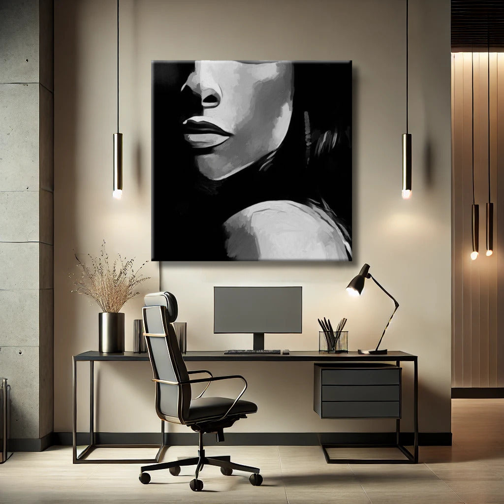 Cara en blanco y negro