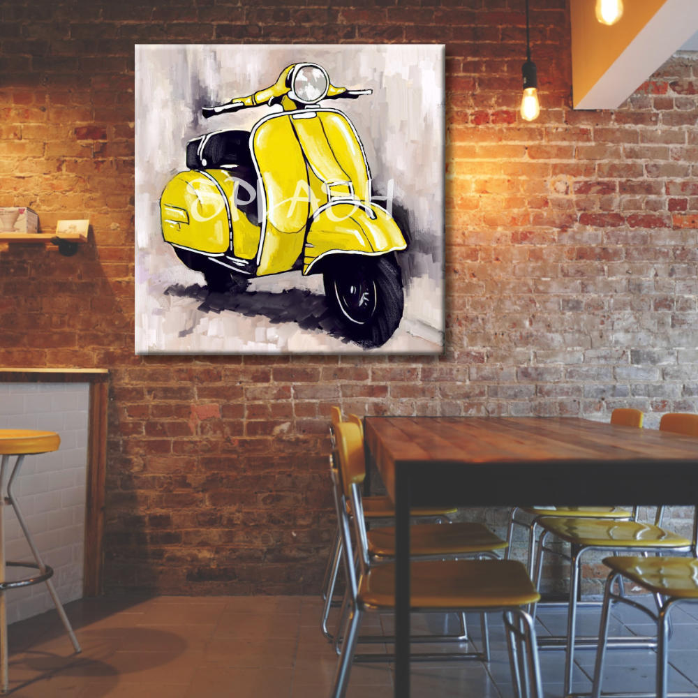 Cuadro Vintage Vespa en Amarillo