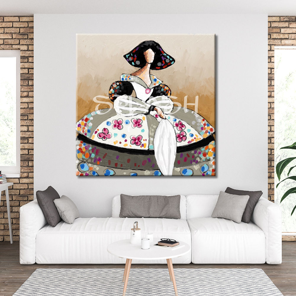 Cuadro Menina moderna decorativo ocre
