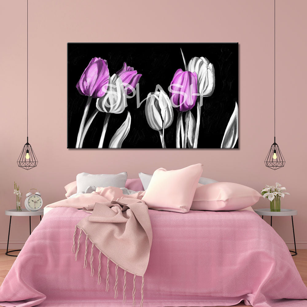 Cuadro de Flores en magenta