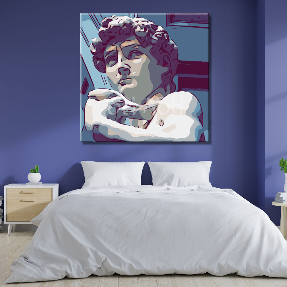 Cuadro del David en tonos azules