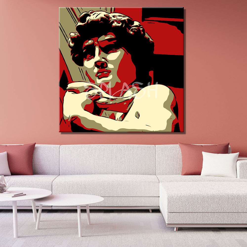 Cuadro del David de Miguel Angel en rojo