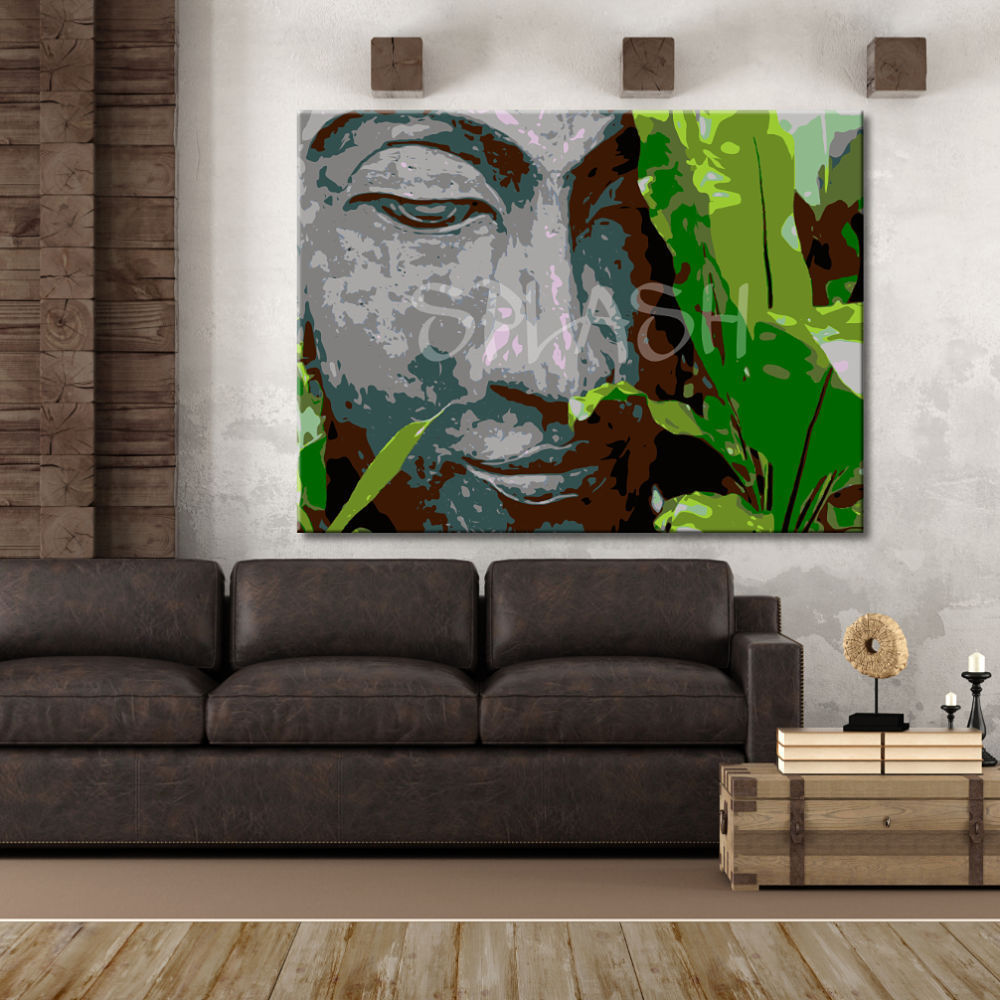 Cuadro zen de buda con verde