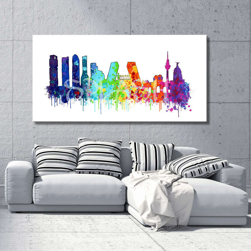 Cuadro skyline Madrid splash impreso