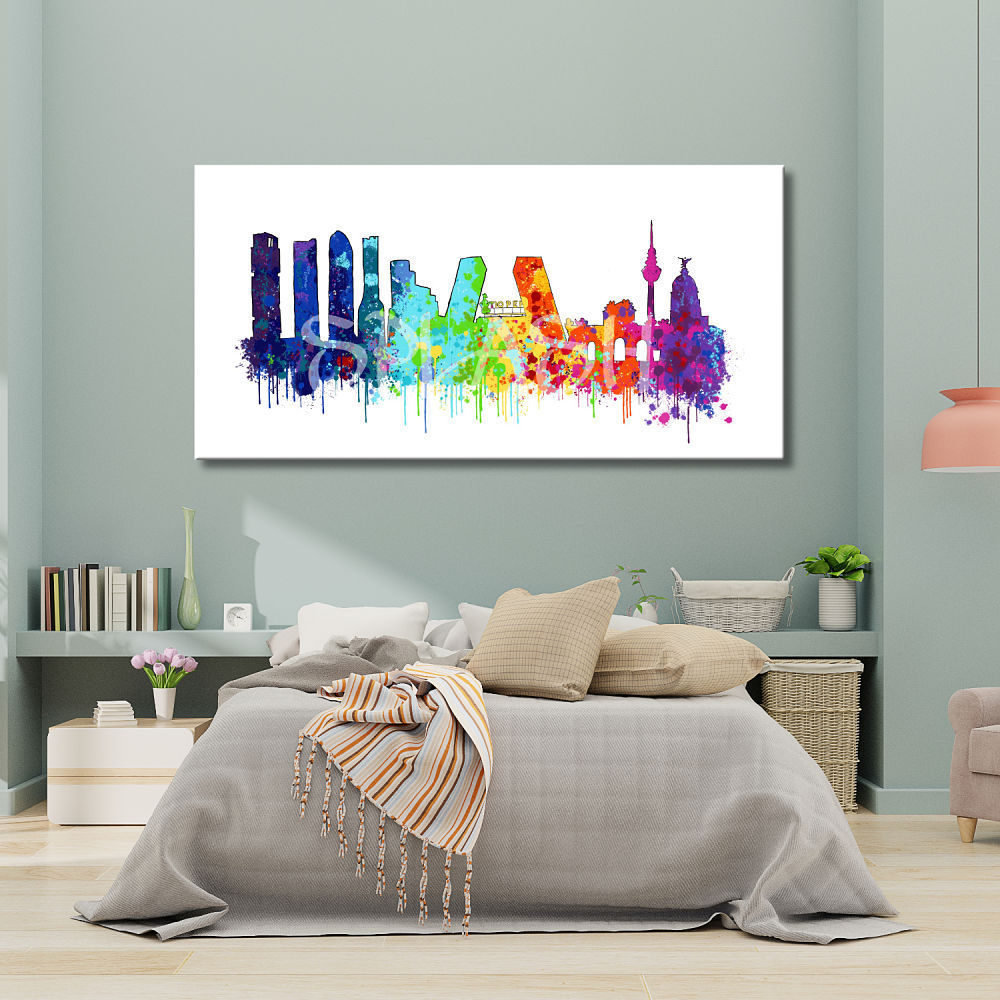 Cuadro skyline Madrid splash impreso