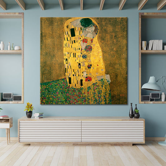Cuadro el beso de Klimt impreso en lienzo