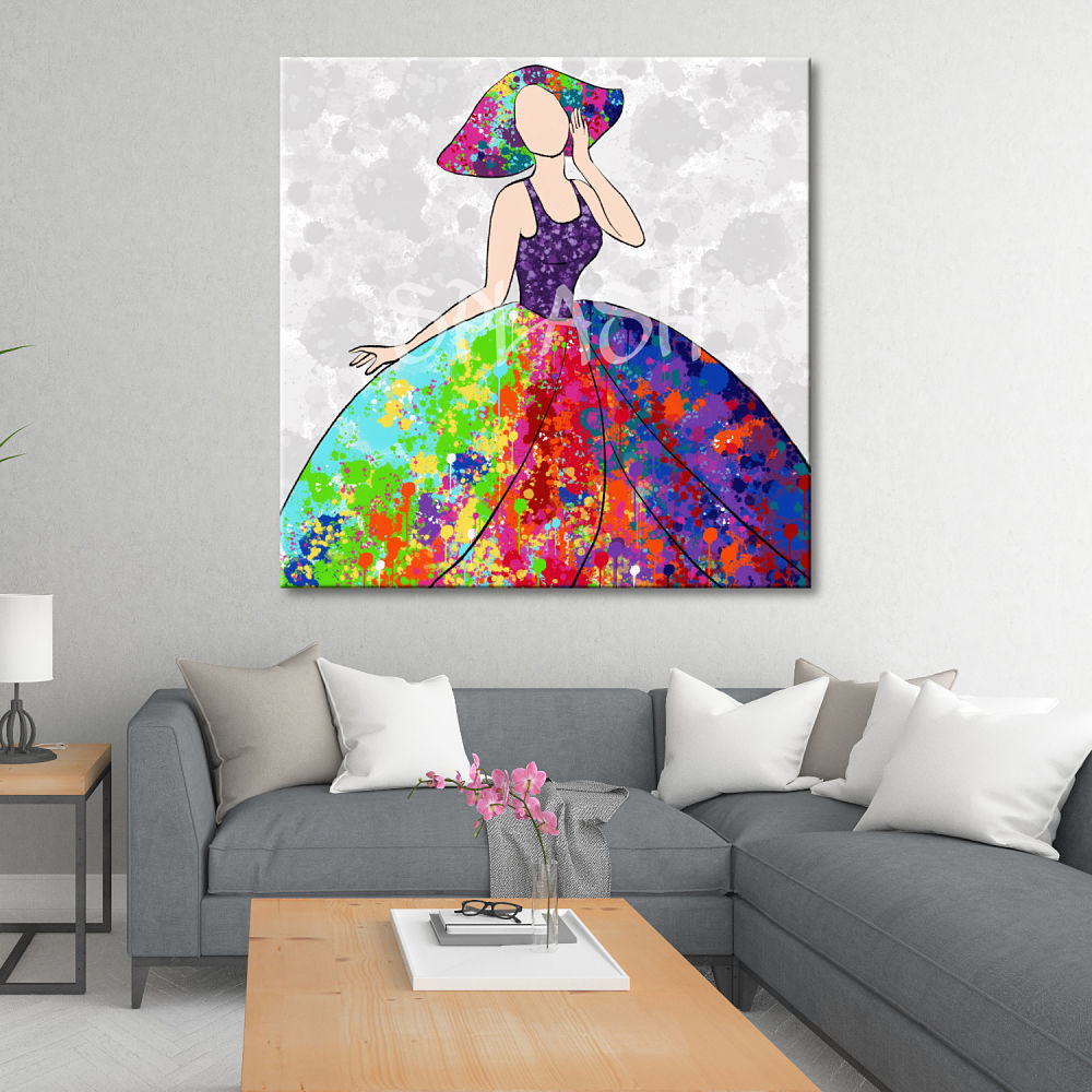 Cuadro de Menina salpicada de colores