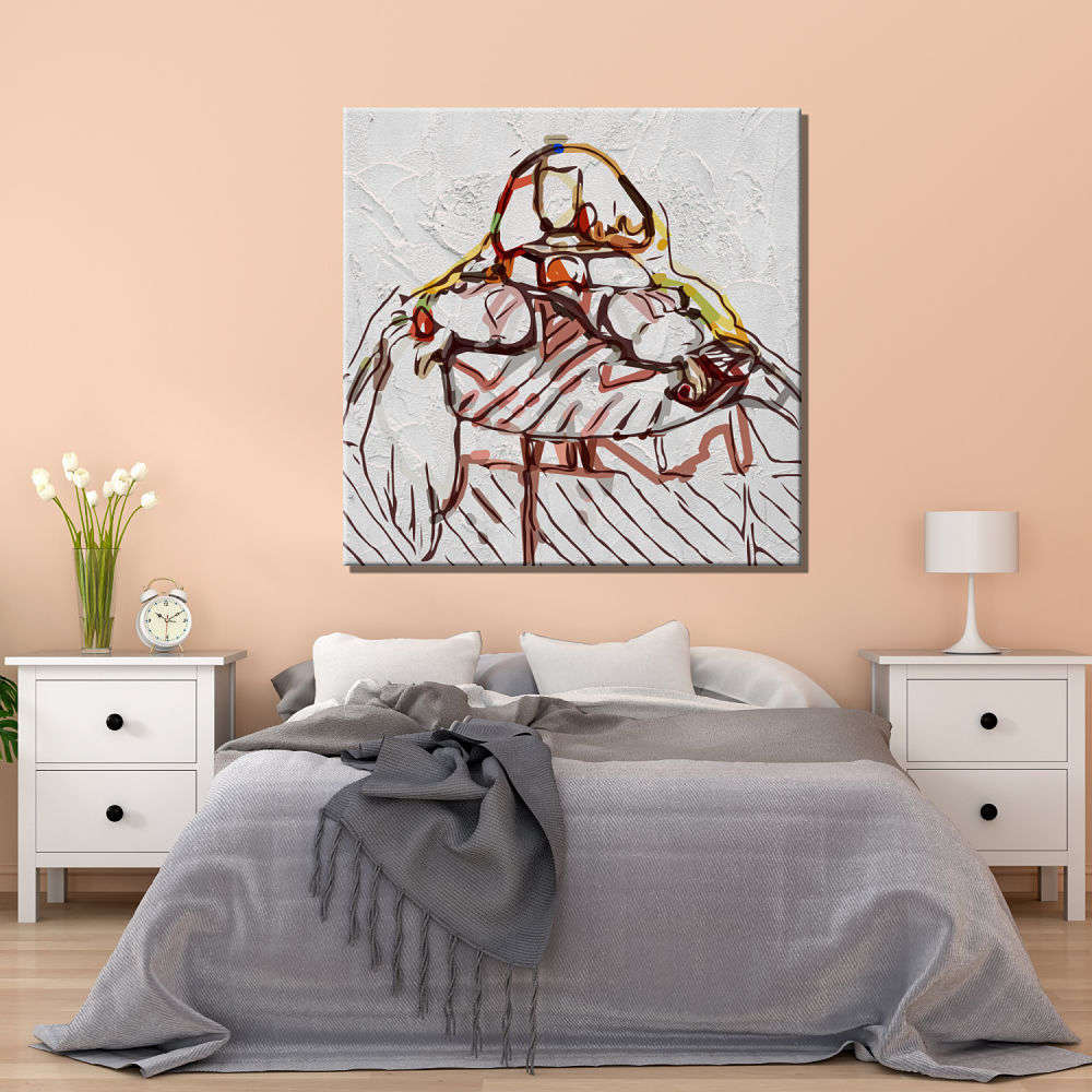 Cuadro de Menina vanguardista con textura