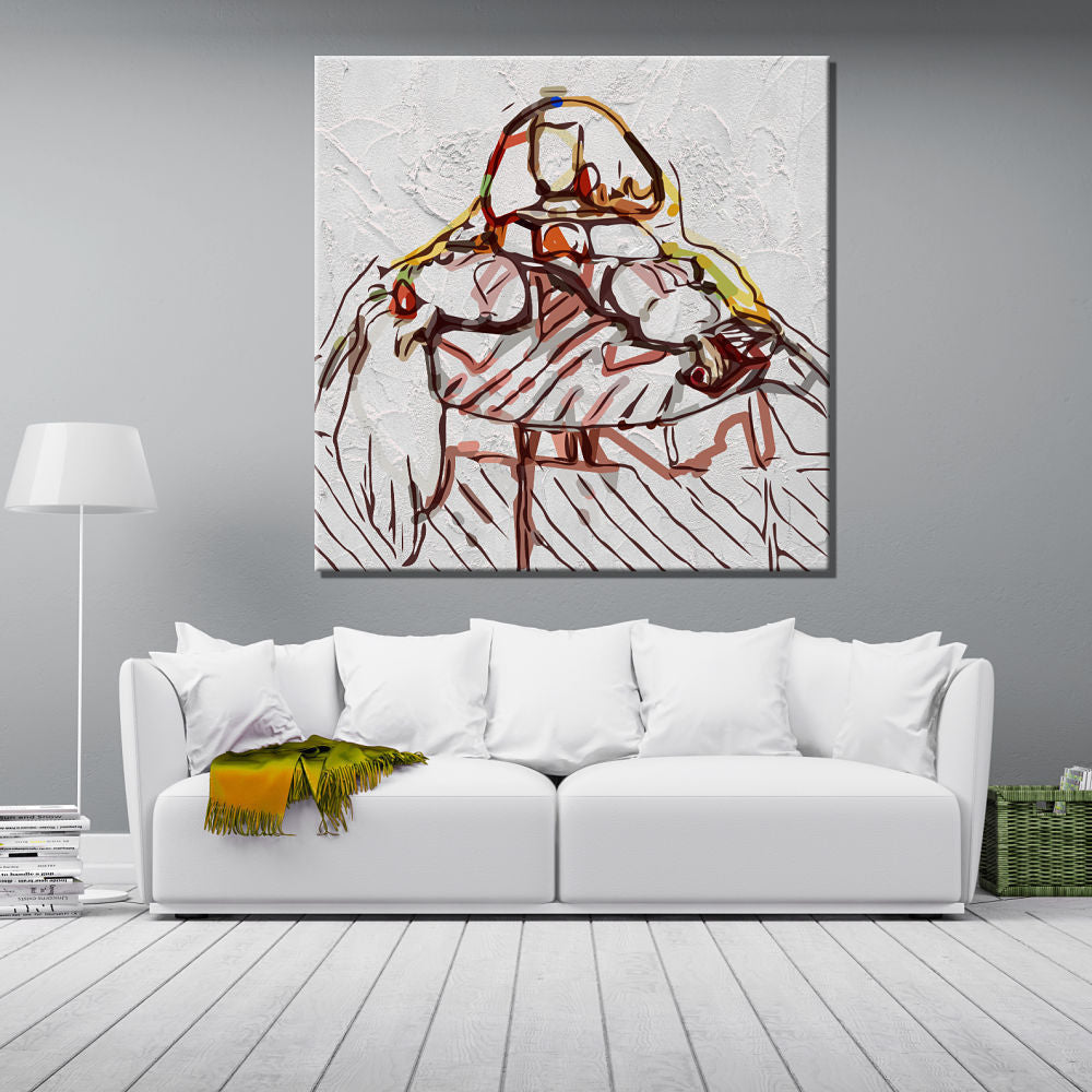 Cuadro de Menina vanguardista con textura