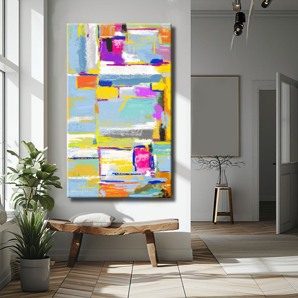 Cuadro abstracto expresionista colorido