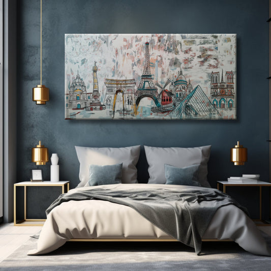 Cuadro de Paris Skyline Moderno