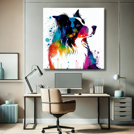 Cuadro Mascota Border Collie pop art
