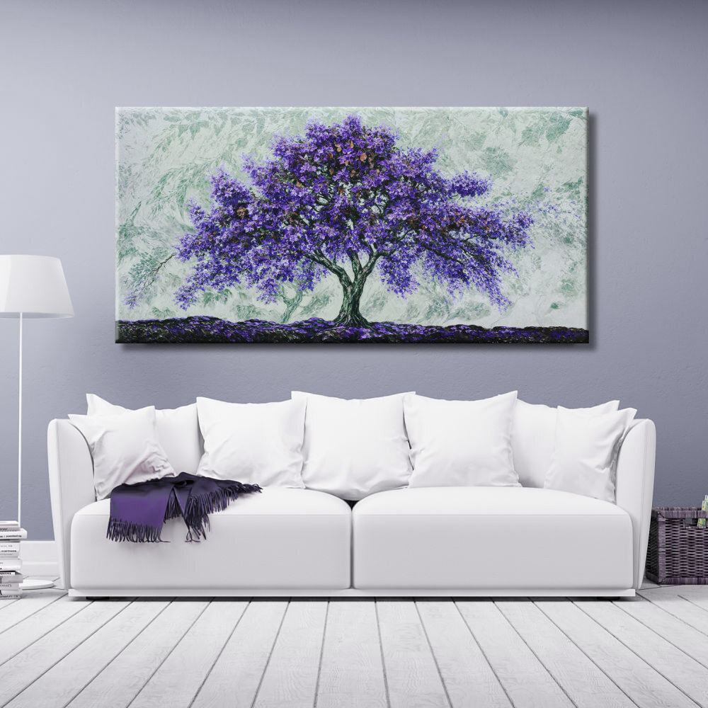 Cuadro de Árbol malva con texturas