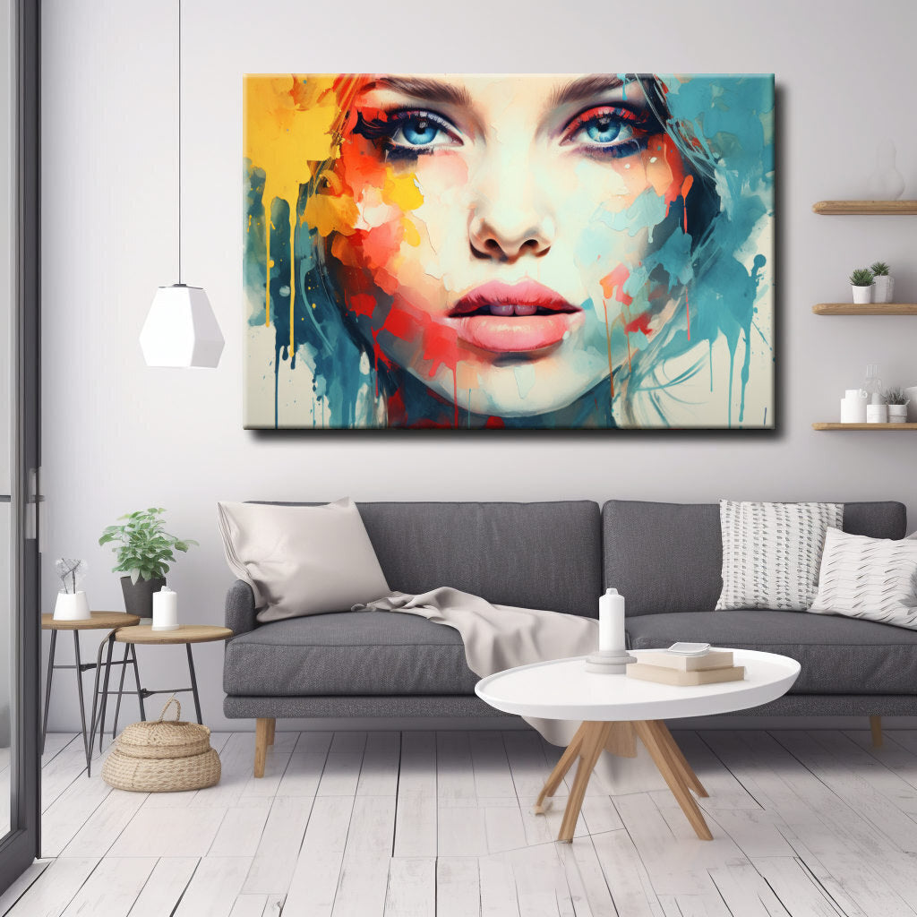 Cuadro de Rostro Femenino Multicolor