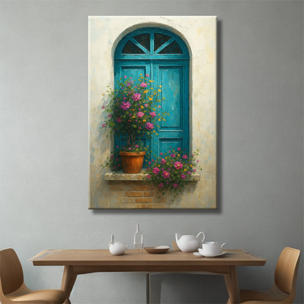 Cuadro de Ventana con flores coloridas