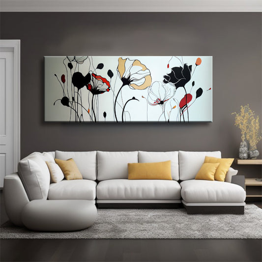 Cuadro de flores Grafismo sobre Blanco