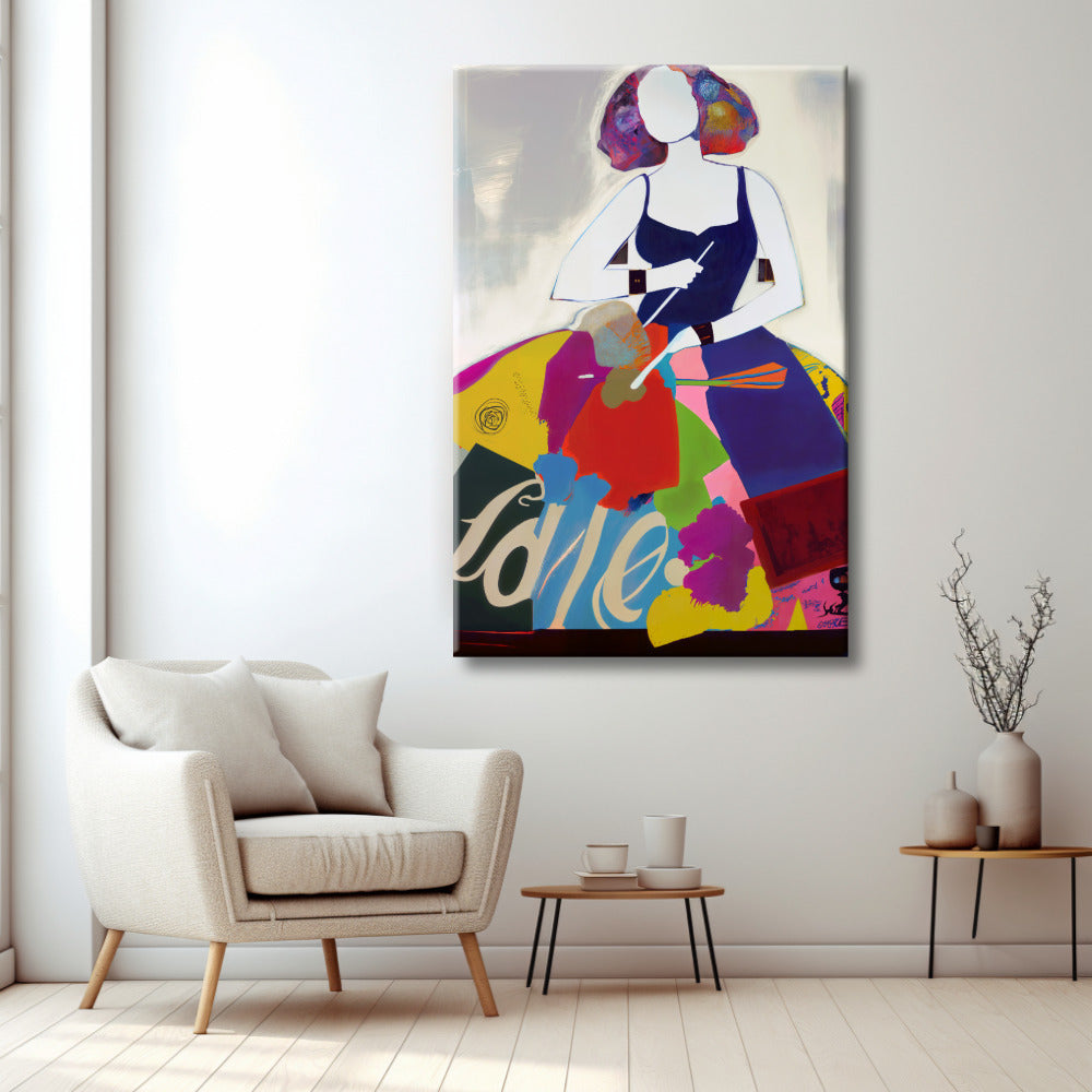 Cuadro de Menina abstracta Pop Art
