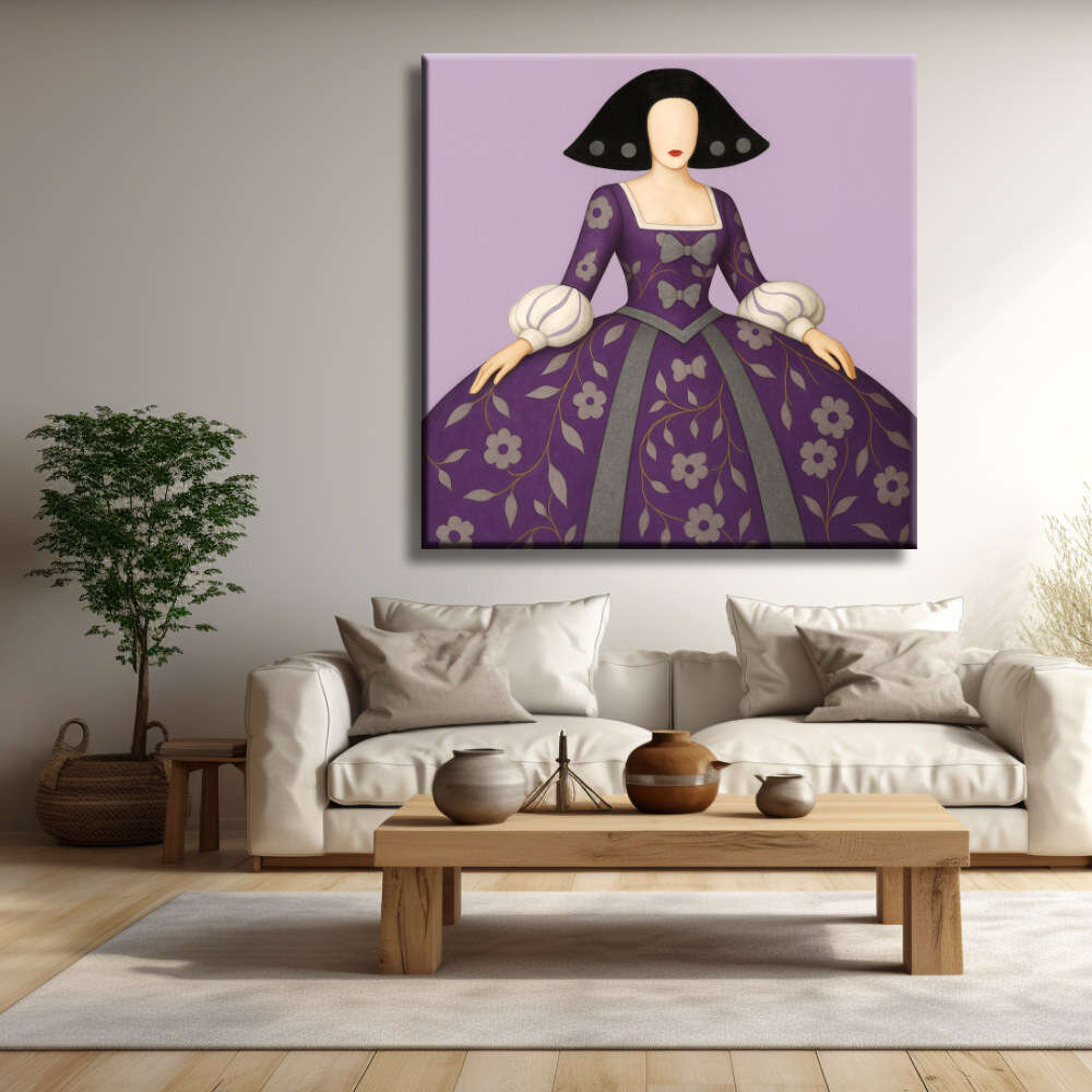 Menina moderna sobre fondo malva