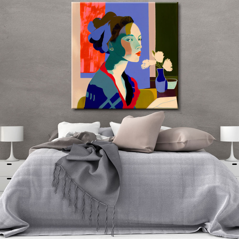 Cuadro rostro femenino estilo Matisse
