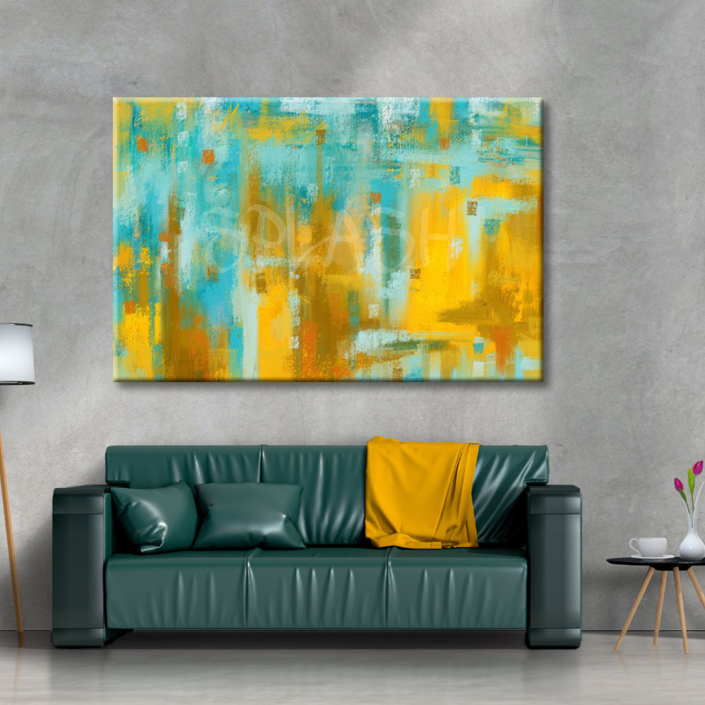 Abstracto amarillo y turquesa