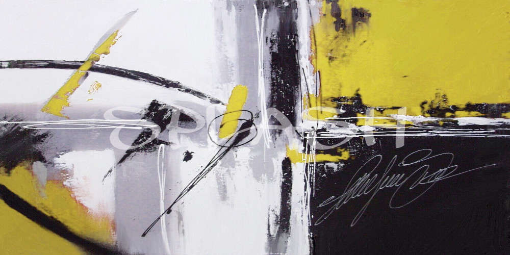 Cuadro Abstracto Amarillo Mostaza