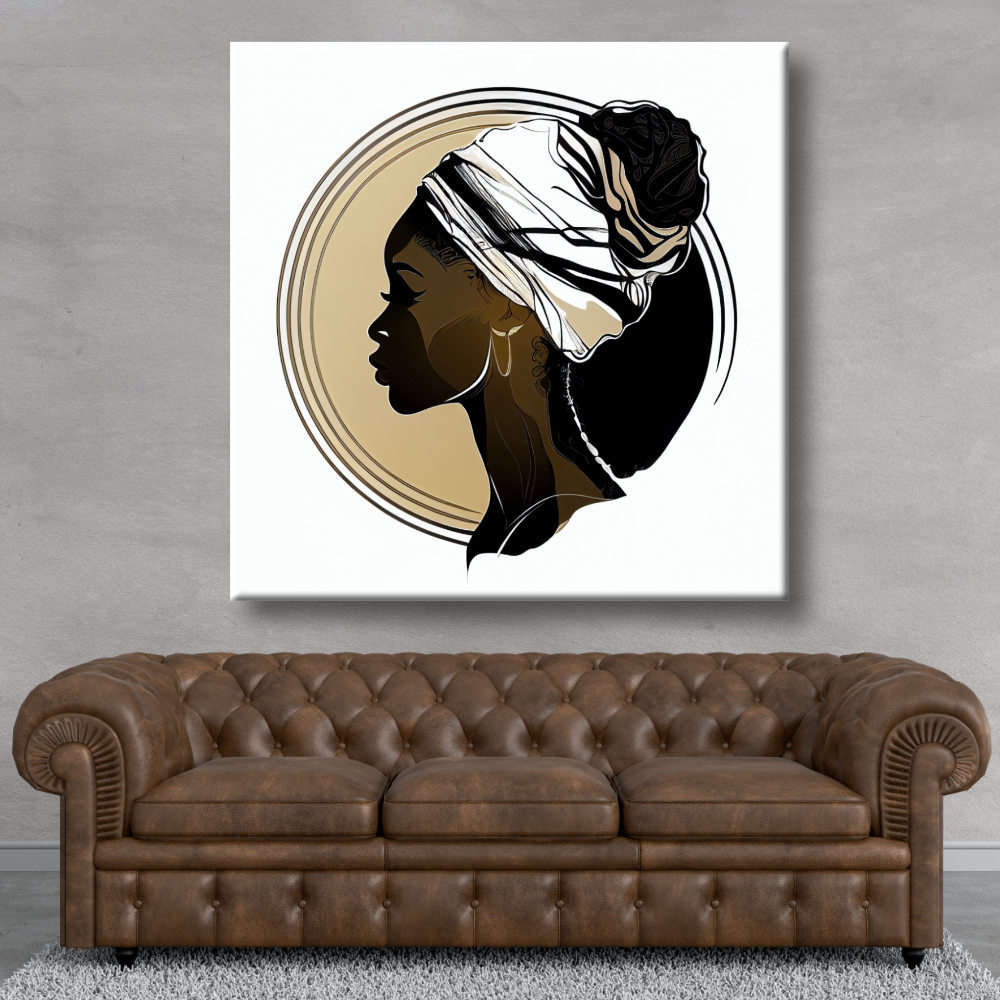 Cuadro étnico cabeza de mujer africana