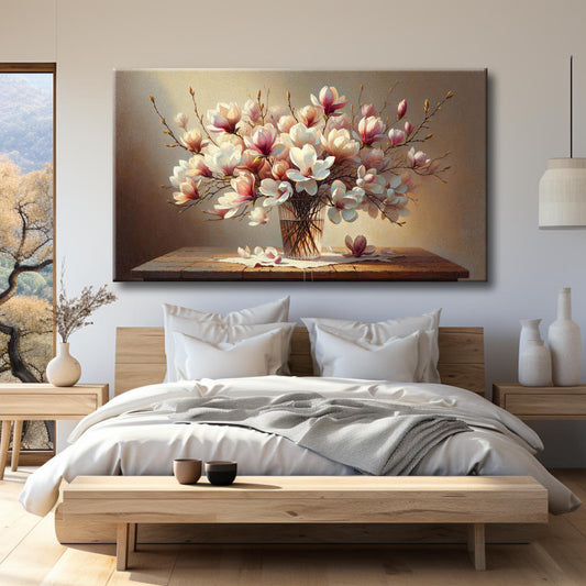 Esplendor Floral de Jarrón con Magnolias