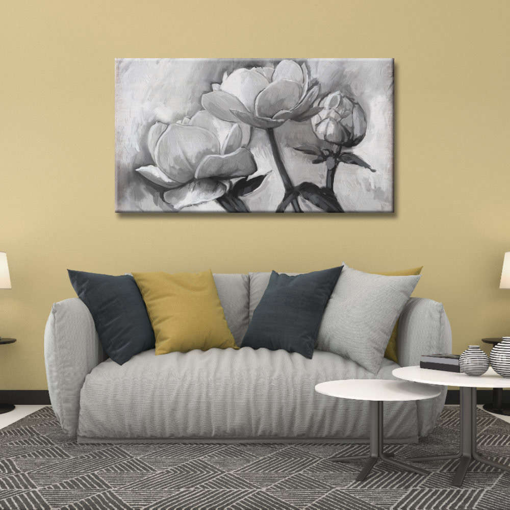 Esencia Floral en Gris Monocromático