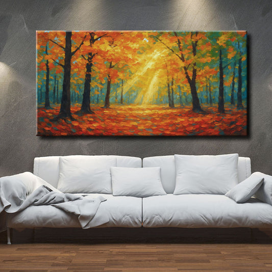 Cuadro de Bosque otoñal con árboles