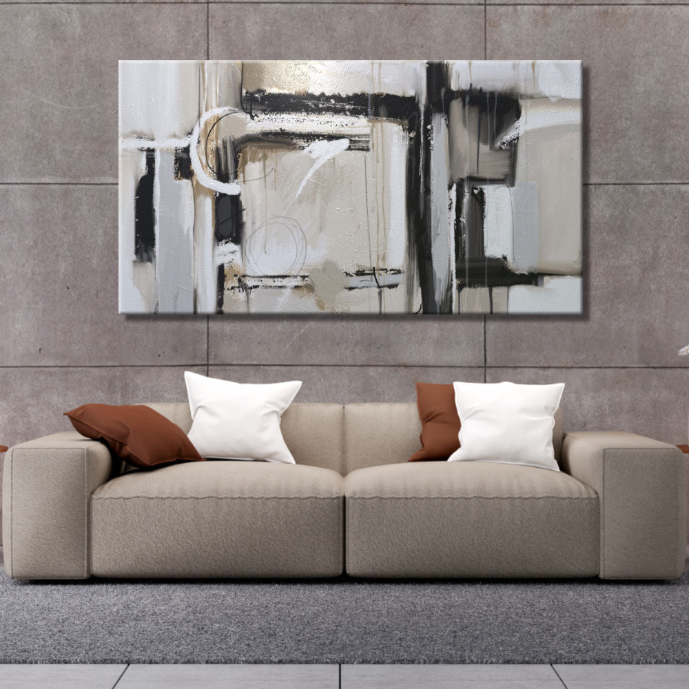 Lienzo de Arte Abstracto Monocromático