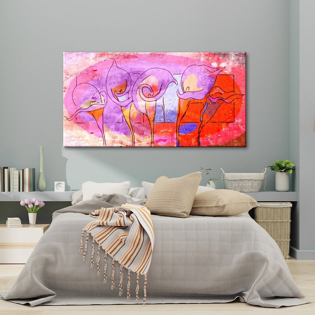 Cuadro de flores con calas rojo y magenta – Cuadros Splash