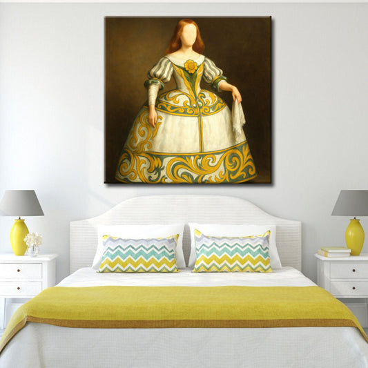 Menina moderna verde y ocre