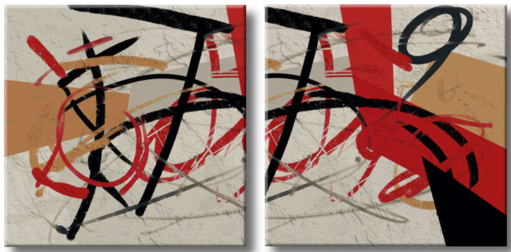 Pareja de cuadros abstractos geométricos