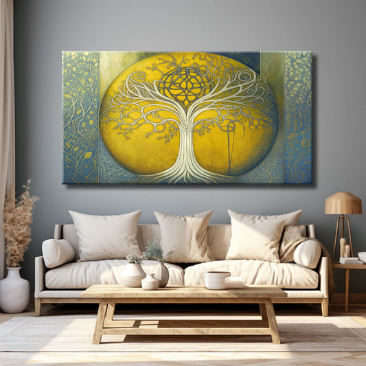 Cuadro Árbol de la Vida en amarillo