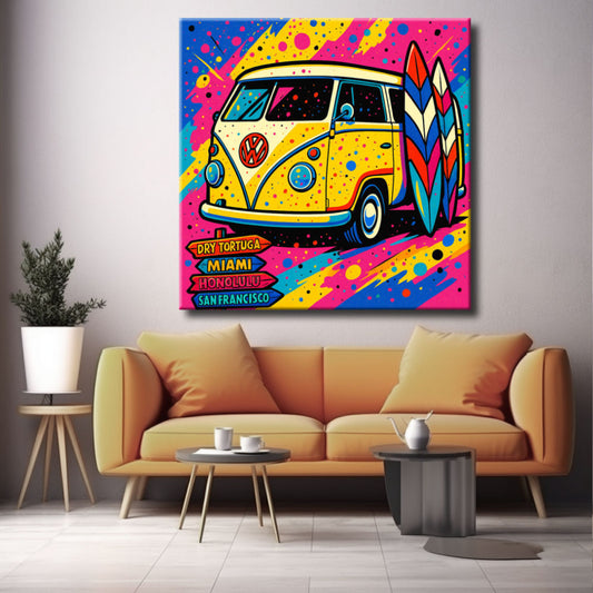 Cuadro Furgoneta Volkswagen pop art
