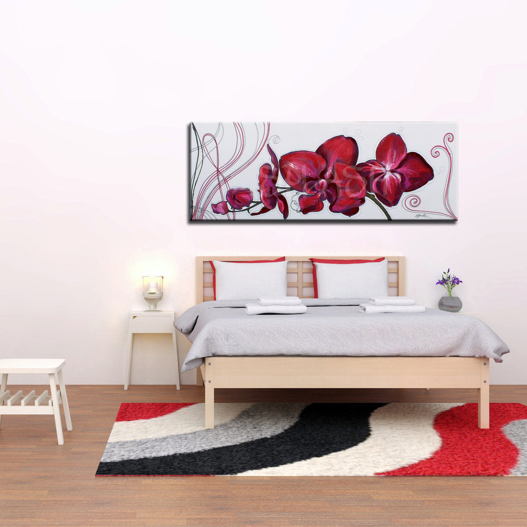 Cuadro de Orquídeas Rojas