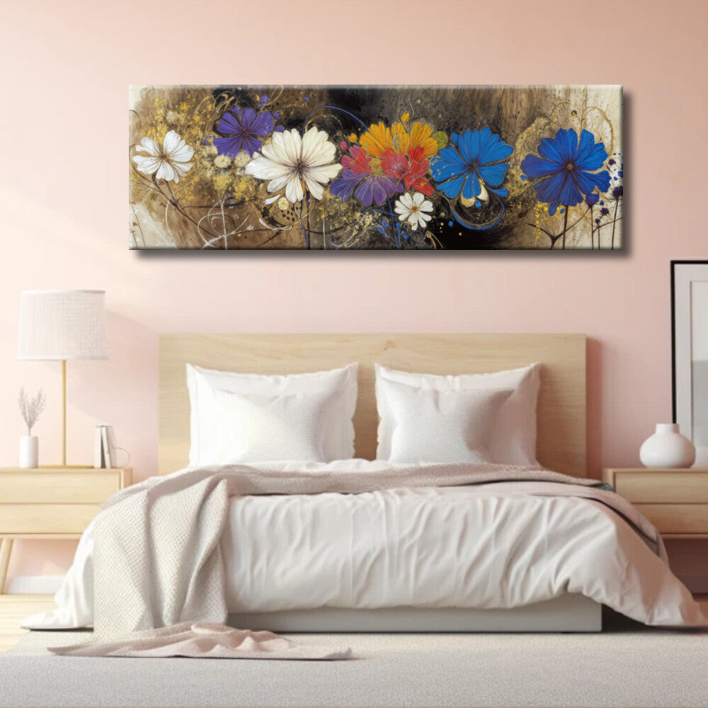 Cuadro Panorámico de Flores Coloridas