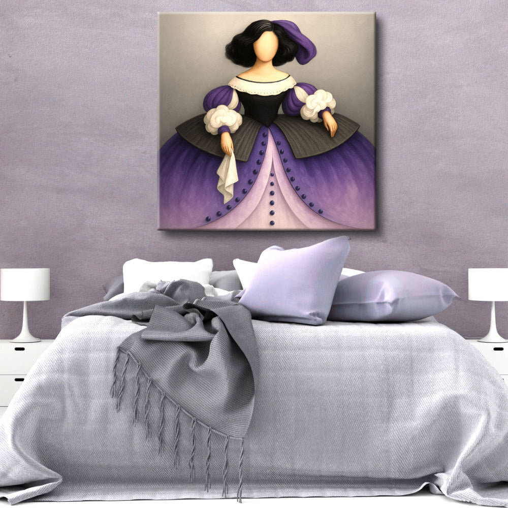 Cuadro de Menina blanco y malva