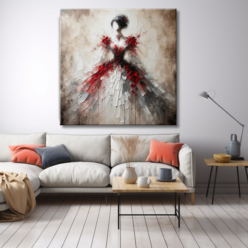 Cuadro de Menina Moderna en Rojo