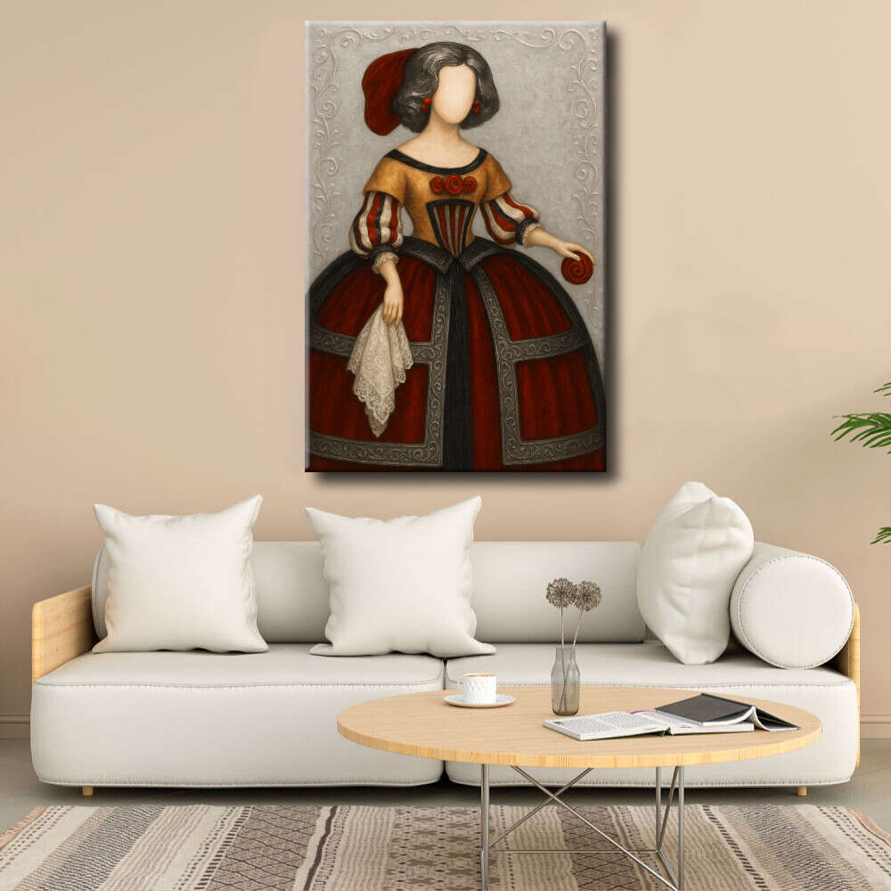 Menina rojo carmín con fondo textura