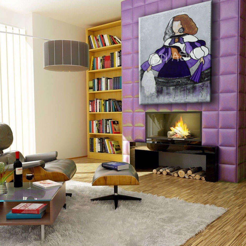 Cuadro de Menina Moderna morada y blanca