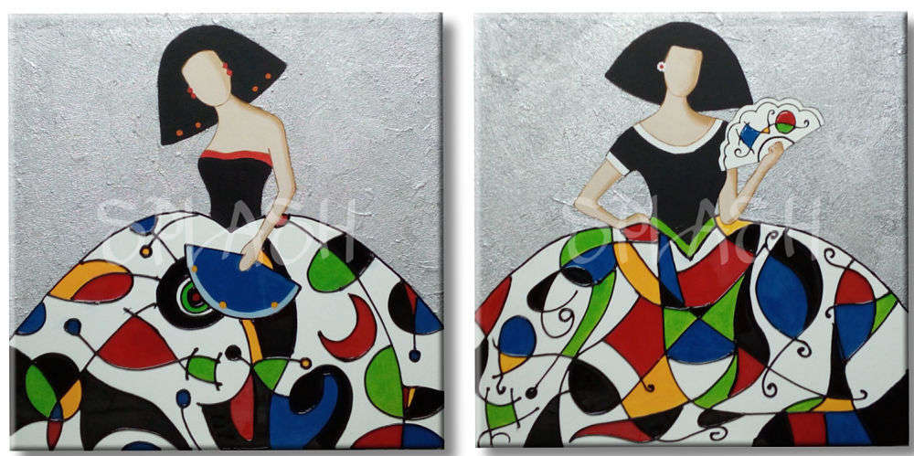 Cuadros de Meninas en pareja coloridos